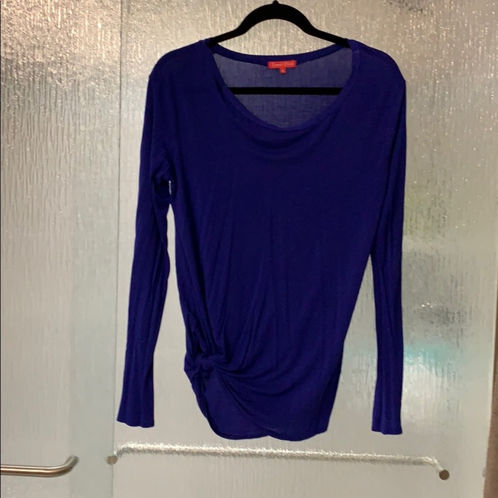Long sleeve purpleish blue shirt